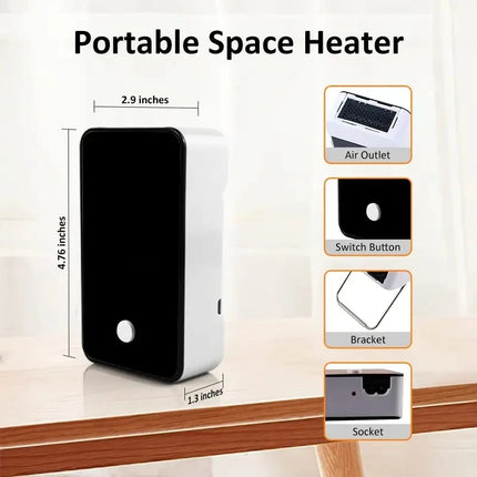 US Portable Space Heater Desktop Hand Warmer Space Heater Portable Mini Electric Heater For Home Heaters Winter Heating Fan New