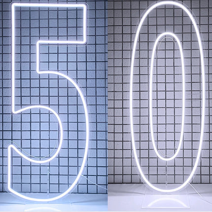 Extra-Large LED Neon Numbers Sign 76cm/100cm Stand up & Wall Mounted for Birthday Wedding Celebration Party Decor