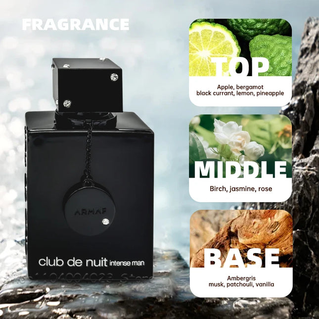 105ML Armaf Club De Nuit Intense Man Eau De Toilette Perfume Woody Spicy Attract Women Long-lasting Fragrance For All Occasions
