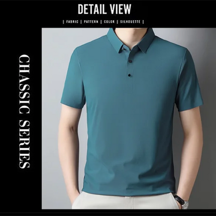 Summer New Men's Short Sleeve Ice Silk POLO Shirt Fashion Simple Men's Business Casual Pullover Large Size 5XL