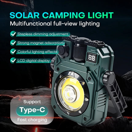 LED Work Light, Portable Work Light, Work Lights on Stand Rotatable Stand and Handle, Hook Design LED Flood Light for Workshop
