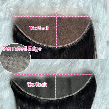 13x6/13X4 HD Lace Frontal Closure Pre Plucked Natural Hairline 100% Human Raw Hair 2x6 Deep Part Real HD Lace Closures For Women