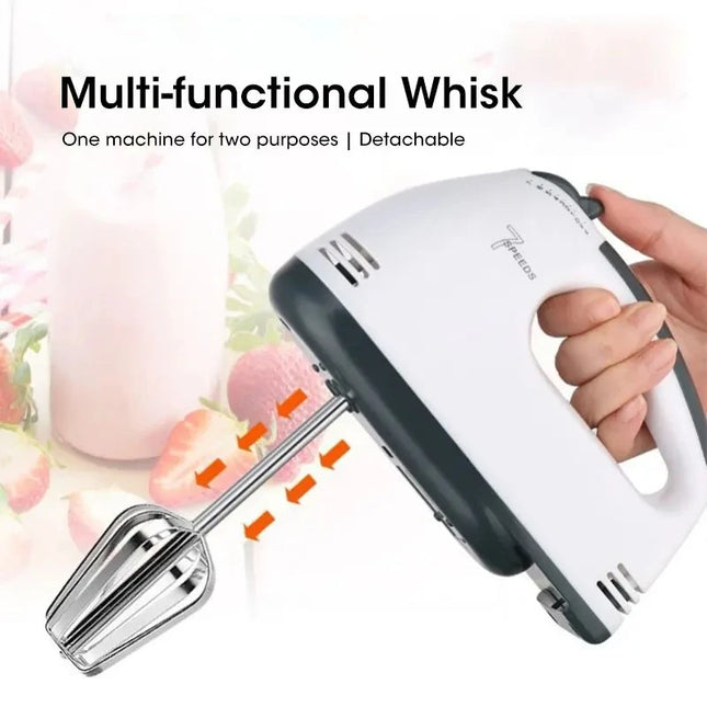 7-speed Handheld Electric Mixer Household Automatic Egg Beater Cream Blender for Cake Bread Baking Dough Mixing