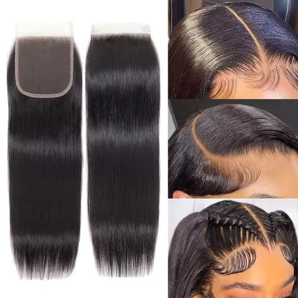 Straight 4x4 HD Lace Frontal Closure Brazilian Virgin Human Hair 13x4 HD Transparent Lace Front Closure Remy Human Hair Closure
