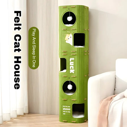 Multi-Layer Cat Nest Cat Climbing Frame Integrated Enclosed Safe Cat Sleeping Nest Scratch-Resistant Wear-Resistant Four-Seasons