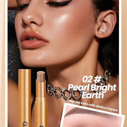 Three-Color Glitter Eyeshadow Stick Matte Long-Lasting Easy to Color Eye Makeup Stick for Effortless Look Enhancement