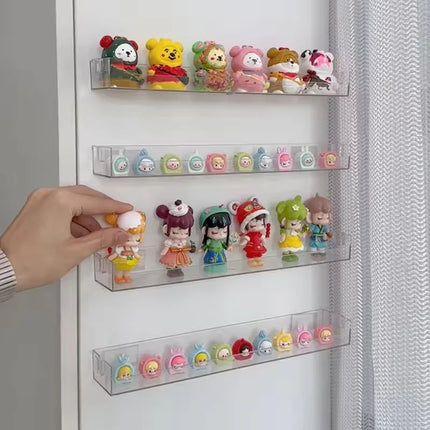 Acrylic Display Stand Wall Mounted Storage Rack Clear Doll Blind Box Storage Organizer Holder Children Shelf Home Offices