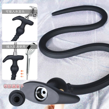 105CM Long Anal Plug Wearable Silicone Buttplug Hollow Anus Vagina Cleaner Dilator Sex Toys For Women Men Gay Prostate Massager