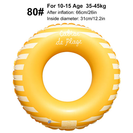 1PC Swimming Pool Floats for Adults, Inflatable Tubes With Simple Stripes, Cute Swim Rings, Floaties Water Toys for Beach