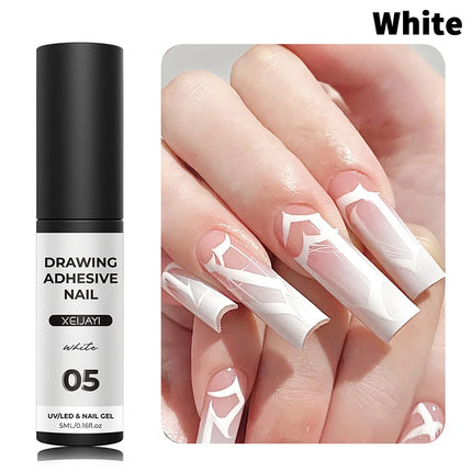 5ml Super Bright Silver Metallic Painting Liner Gel Nail Polish Drawing Stripe Graffiti Mirror Pull Line UV Gel Varnish
