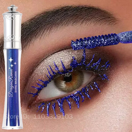 9 Color Diamond Mascara Sparkling Glitter Silver Black Mascara Shining Blue Pink Pearlescent Sequins Mascara Lengthening Eyelash