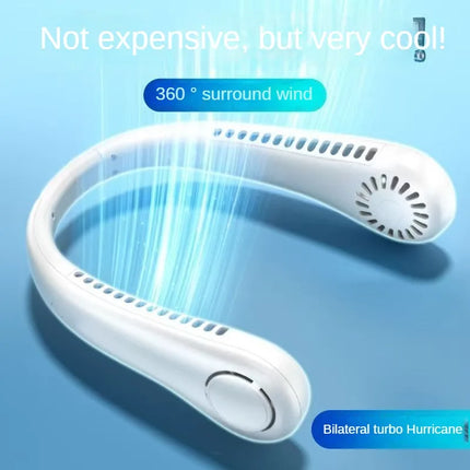 Bladeless Neck Mounted Fan 3 Speed, Rechargeable Mini Portable Air Cooler, Long Lasting Summer Outdoor Sports Cooling Neck Fan