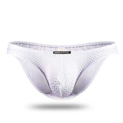 2PCS Tight ice silk transparent briefs men's small briefs mesh eyes youth bottoms breathable