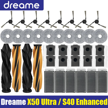 Dreame X50 Ultra / S40 Enhanced Edition Vacuum Cleaner Parts Main Roller Side Brush Hepa Filter Mop Cloth Dust Bag