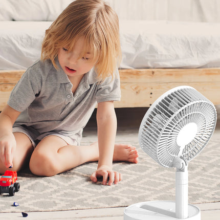 KASYDoFF Portable Oscillating Desk Fan, 8-Inch＆ 5400mAh USB Battery Operated Fan with 4 Speed Strong Airflow Foldable Personal