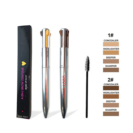 4 in 1 Long-lasting Vegan Makeup Pen Face Eye Makeup Beauty Pencil Eyebrow Eyeliner Lip Liner Highlighter Pen