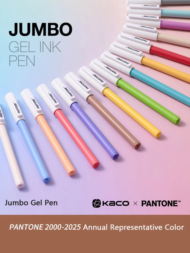 KACO x PANTONE Gel Pens, 28 Full Colors Annual Representative Color 0.5 Black Durable Writing High Capacity Signature Pens Kawaii