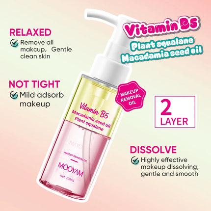 Vitamin B5 Cleansing Oil,Makeup Remover Oil,Gentle Pore Cleanser,Stubborn Makeup Remover,Natural Deep Cleansing Oil for all Skin