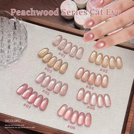 1-8pcs TC Pink Sweet Love Cat Eye Gel Nail Polish Temperament Whitening Dragon Fruit Pink Glass Beads Nail Art Nail Supplies