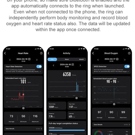 R04 Smart Ring Men Women Health Sleep Monitor 5ATM Waterproof Smartring Multi-sport Mode Camera Control