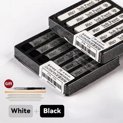 6/12Pcs Sketching Chalk Set Black White Non Toxic for Student Artist Drawing Sketch Graffiti Colorful Sticks Crayons Soft Pastel