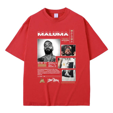Singer Maluma Music Album Cover T Shirts Men Women Casual Tshirt Men's Fashion T-shirts Hip Hop Rap Streetwear