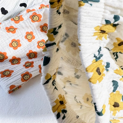 Kids Trousers Baby Summer Korean Bottoms Girls Cartoon Muslin Bloomer Children Casual Elastic Waist Playwear Fashion Clothing