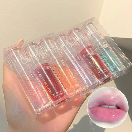 Cappuvini Ice Stick Shape Lip Oil Balm Transparent Texture Moisturizing Hydrating Luminous Lips Long-Lasting Moisture,