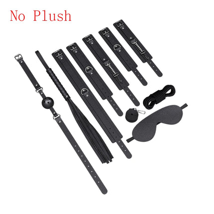 Bdsm Bondage Set Restraint Adult Game Handcuff Neck Collar Wrist Mouth Gag Strap Fetish SM Sex Toys for Woman Couples Product