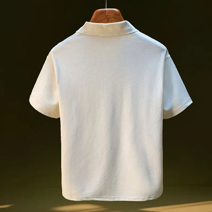 Summer Short-sleeved Polo Shirt for Men 2025 New Large Simple T-shirt Top Versatile Casual Men's Clothing