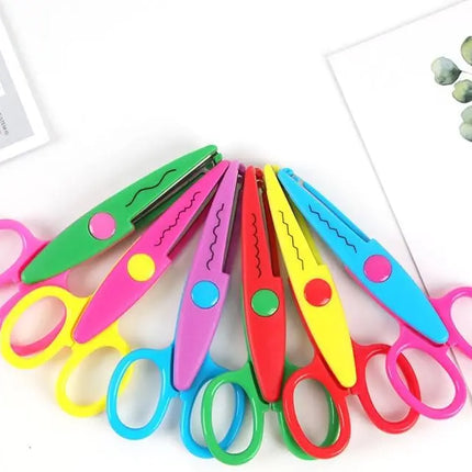 Cute Decorative Lace Scissors Set Safety Art Craft Scissors for Student DIY Album Paper Cutting Perfect Back to School