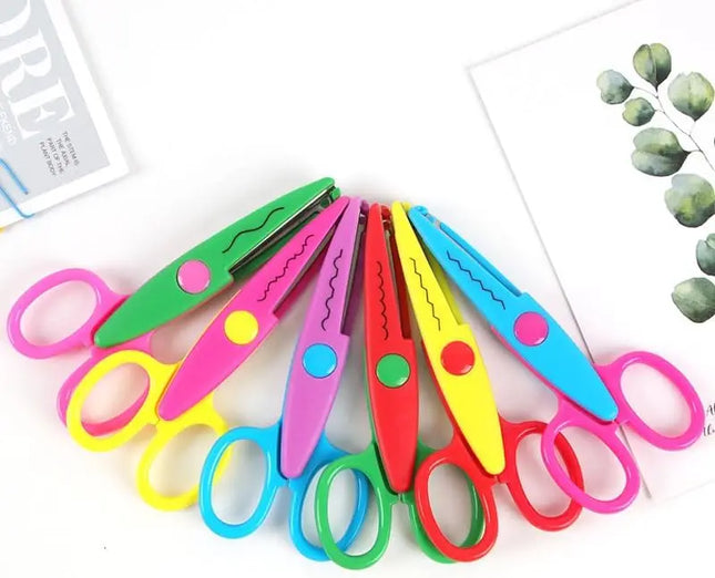Cute Decorative Lace Scissors Set Safety Art Craft Scissors for Student DIY Album Paper Cutting Perfect Back to School