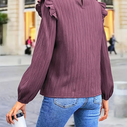 Burgundy Women's plus size solid color summer shirt Burgundy