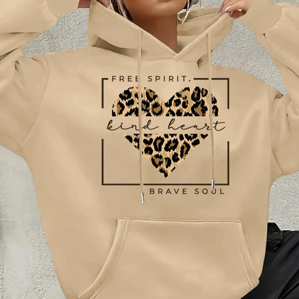 Women's autumn and winter loose casual comfortable letter printed thick long sleeved round neck hoodie pullover