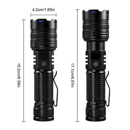 Super Bright Rechargeable LED Flashlight White Laser Flashlights High Power With Pen Clip Torch Power Bank Tactical Flashlight