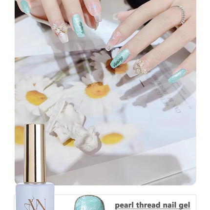 MIANEL 12ML Mother-of-Pearl Mermaid Shimmer Thread Gel Polish 2026 Spring-Summer Collection Fine Glitter Aurora Pearl Nail Art