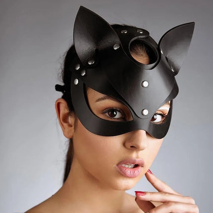 Sexy Leather Masks for Women Cosplay Masks Masquerade Party Props for Half Face Sex Toys Accessories SM Adult Game Toys Supplies
