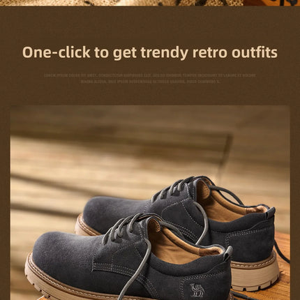 Golden Camel Men's Shoes 2026 New Business Casual Soft-Soled Leather Shoes High-Quality Non-slip Velvet Warm Work Shoe