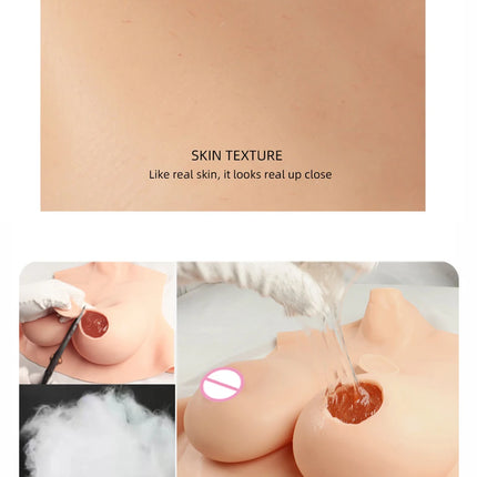 Realistic Silicone Breast Prosthetics for Crossdressing Fake busty boobs Half-Body Style I＆K Cup Comfortable And Natural-Looking