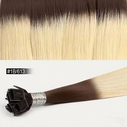 100% Human Hair for Women Straight Keratin Flat Tip Capsule High Quality Flat Tip Hair Extension Human Hair Natural 613# Ombre