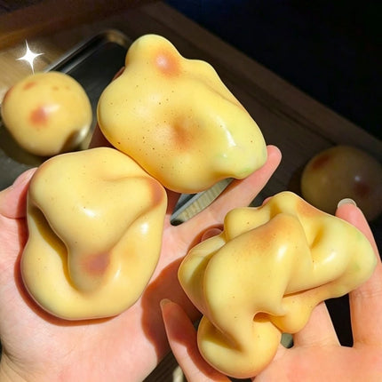 Crunchy Squishy Potato Stress Ball Fidget Toy Crispy Potato Squishy Squeeze Ball Handmade Round Blocks Filled ASMR for Adult
