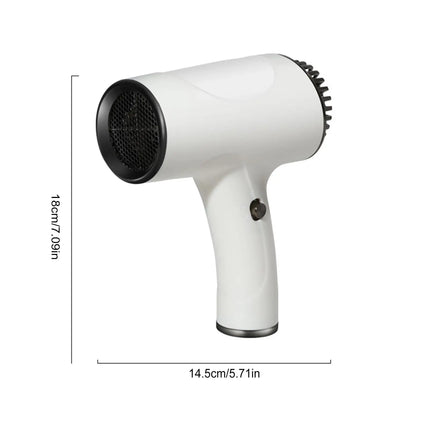 Cordless Hair Dryer 500W Rechargeable Portable Hot Cold Air Blower 2 Speed Low Noise for Travel Home Bathroom Camping Styling