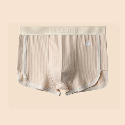 1/3PCS 100% Cotton Solid Striped Men's Boxer Sexy Breathable Mesh U Crotch Underwear High Elastic Widen Waistband Underpants