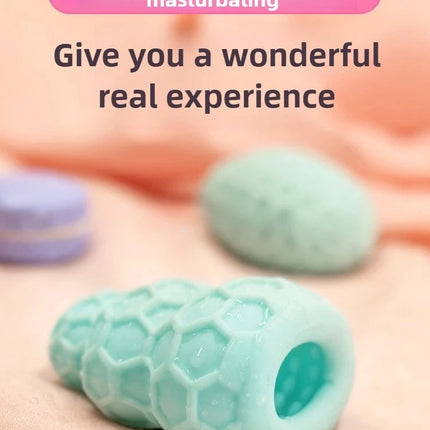 Male Masturbator Cup Portable Penis Trainer Penis Massage Adult Sex Toys Stretchy Silicone Vagina Egg Vacuum Pocket Cup for Men