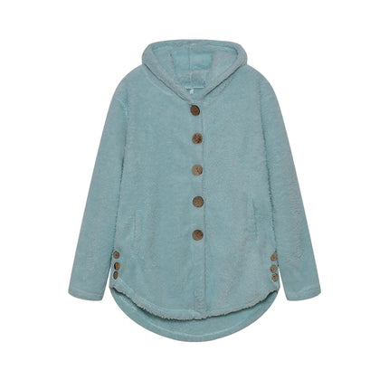 Fashion Trend Autumn and Winter Press-pleated Printed Turn-collar Long-sleeved Shirt Two-piece Furry Coat