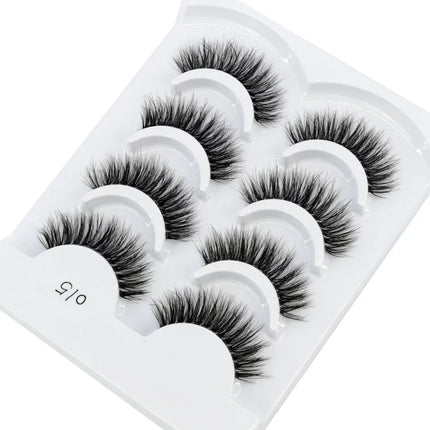 HBZGTLAD 4pairs mink lashes natural long invisible thin band fake lashes transparent terrier soft eyelashes extension Beauty