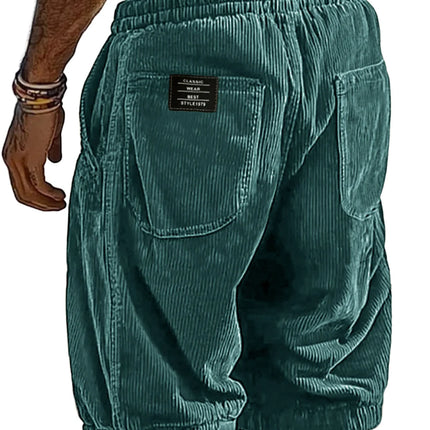 2026 New Men's Retro Corduroy Casual Shorts Men Fashion Solid Sweatpants Harajuku Corduroy Short Pants New Men Clothing Roupas
