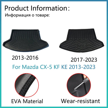 For Mazda CX-5 CX5 CX 5 KF KE Accessories 2013-2023 2014 2022 Auto Trunk Mat Floor Tray Liner Cargo Boot Carpet Waterproof Car