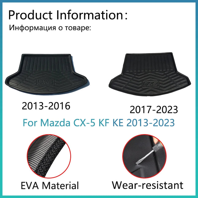 For Mazda CX-5 CX5 CX 5 KF KE Accessories 2013-2023 2014 2022 Auto Trunk Mat Floor Tray Liner Cargo Boot Carpet Waterproof Car