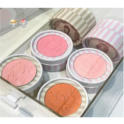 HERORANGE Dimensional Matte Shimmer Retro Almonds Blusher Rouge Enhancing Embossed Blush Fine Powder Monochrome Smooth Makeup